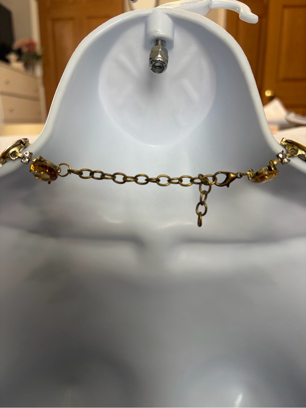 NWOT Aratta Silent Journey- Gold-Tone Topaz Crystal Statement Necklace - Picture 12 of 16